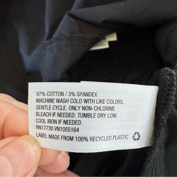 A New Day Front Pleating Poplin Black Midi Skirt - Pull-on Waist - Picture 6 of 7